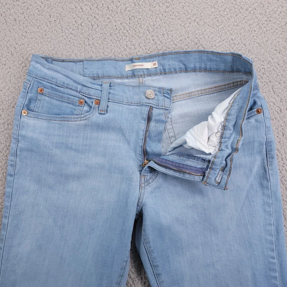LEVIS Jeans Size 30 Boyfriend Mid Rise Light Wash Stretch Denim 31x26